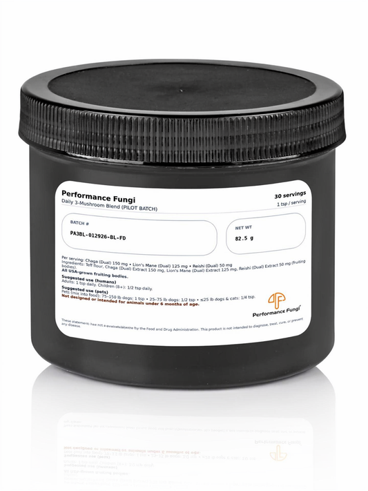 Daily 3-Mushroom Extract, Powder Blend (Limited Pilot Batch)